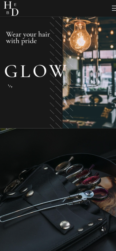 Mobile-responsive salon website with online booking system showing professional hair salon design