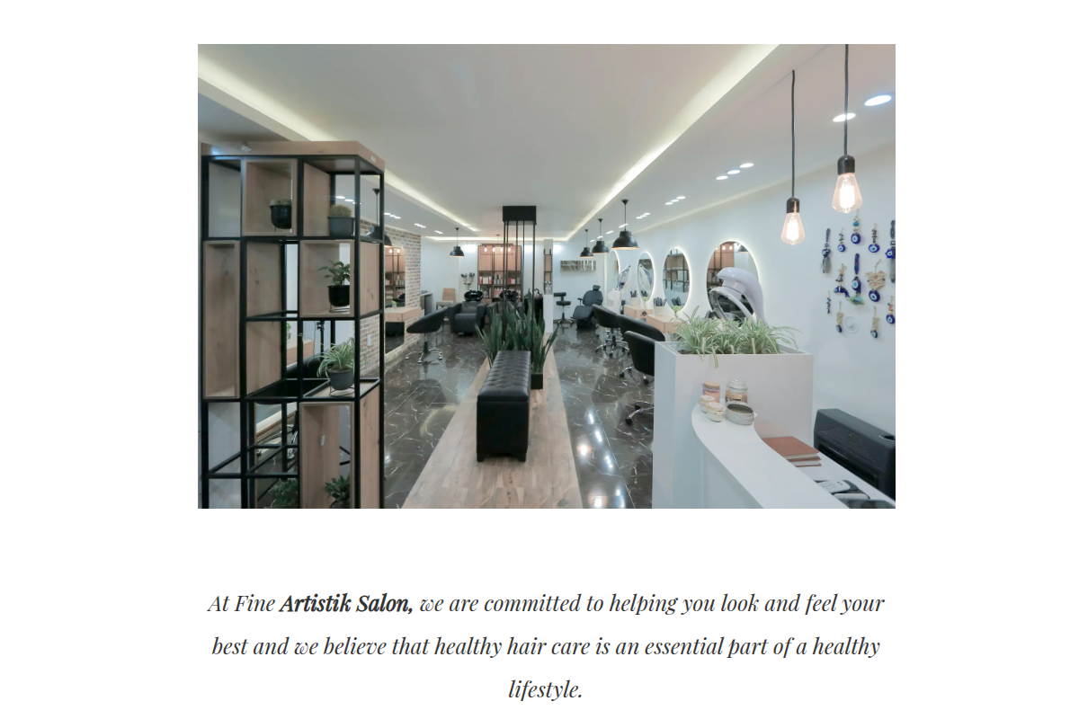 Modern professional salon website with integrated booking system and service showcase