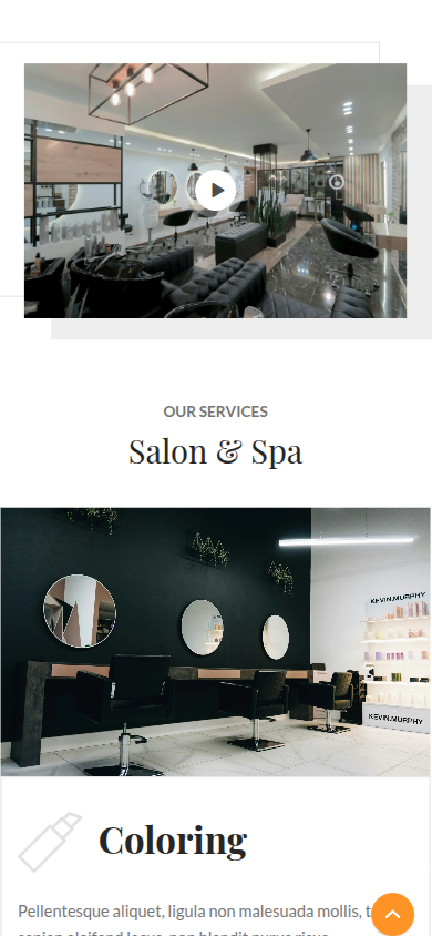 Mobile-optimized salon website design with easy navigation and booking features