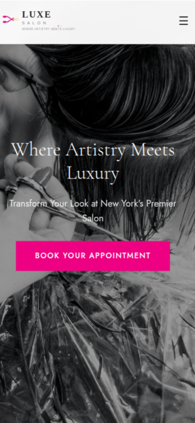 The 5th Parlour mobile salon website with elegant design and seamless booking experience